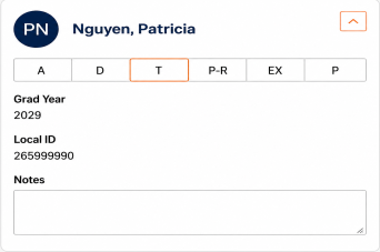 Attendance drop-down