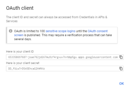 OAuth Client pop-up